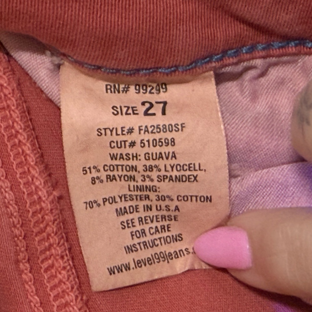 Level 99 Skinny Jeans (color is Guava) - Picture 9 of 10